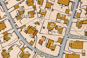 Kartbilde fra WMS-tjeneste av avviket