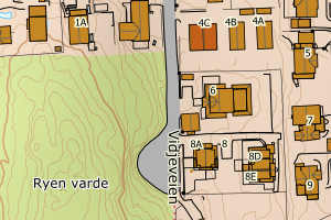 Kartbilde fra WMS-tjeneste av avviket