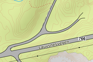 Kartbilde fra WMS-tjeneste av avviket