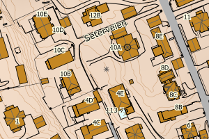 Kartbilde fra WMS-tjeneste av avviket