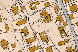 Kartbilde fra WMS-tjeneste av avviket