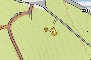 Kartbilde fra WMS-tjeneste av avviket