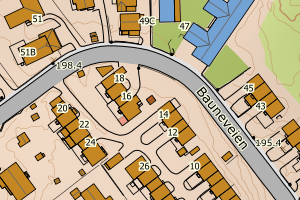 Kartbilde fra WMS-tjeneste av avviket