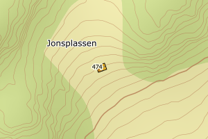 Kartbilde fra WMS-tjeneste av avviket