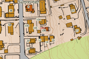 Kartbilde fra WMS-tjeneste av avviket