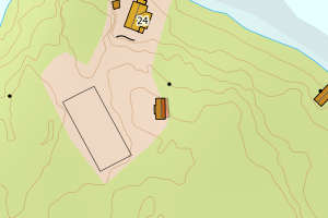 Kartbilde fra WMS-tjeneste av avviket