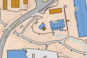 Kartbilde fra WMS-tjeneste av avviket