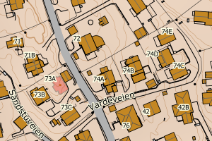 Kartbilde fra WMS-tjeneste av avviket