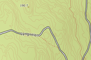 Kartbilde fra WMS-tjeneste av avviket