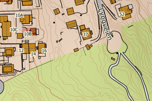 Kartbilde fra WMS-tjeneste av avviket