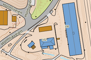 Kartbilde fra WMS-tjeneste av avviket