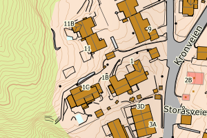 Kartbilde fra WMS-tjeneste av avviket