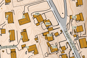 Kartbilde fra WMS-tjeneste av avviket