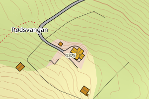 Kartbilde fra WMS-tjeneste av avviket