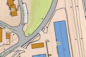 Kartbilde fra WMS-tjeneste av avviket