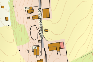 Kartbilde fra WMS-tjeneste av avviket