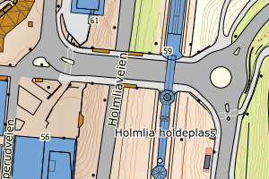 Kartbilde fra WMS-tjeneste av avviket