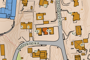 Kartbilde fra WMS-tjeneste av avviket