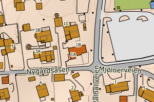 Kartbilde fra WMS-tjeneste av avviket
