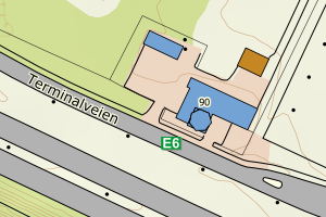 Kartbilde fra WMS-tjeneste av avviket