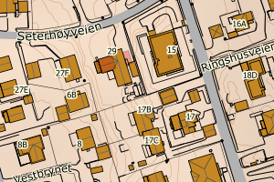 Kartbilde fra WMS-tjeneste av avviket