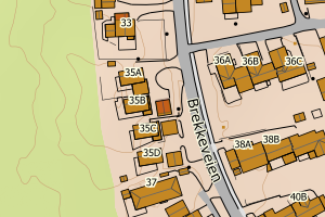 Kartbilde fra WMS-tjeneste av avviket