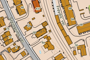 Kartbilde fra WMS-tjeneste av avviket