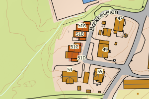 Kartbilde fra WMS-tjeneste av avviket