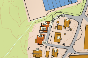 Kartbilde fra WMS-tjeneste av avviket