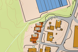 Kartbilde fra WMS-tjeneste av avviket