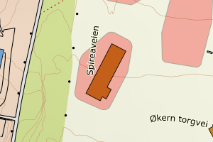 Kartbilde fra WMS-tjeneste av avviket