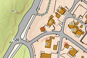 Kartbilde fra WMS-tjeneste av avviket