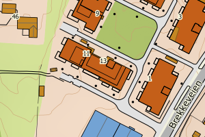 Kartbilde fra WMS-tjeneste av avviket