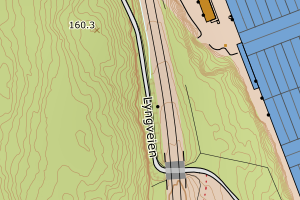 Kartbilde fra WMS-tjeneste av avviket