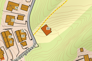 Kartbilde fra WMS-tjeneste av avviket