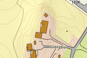 Kartbilde fra WMS-tjeneste av avviket