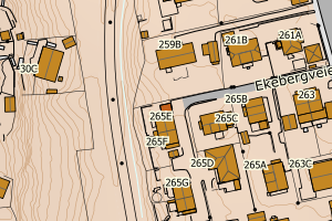 Kartbilde fra WMS-tjeneste av avviket