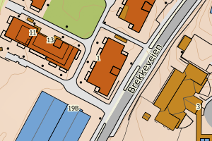 Kartbilde fra WMS-tjeneste av avviket