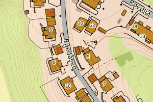 Kartbilde fra WMS-tjeneste av avviket