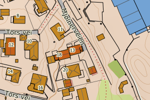 Kartbilde fra WMS-tjeneste av avviket