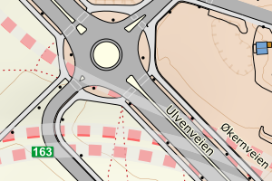 Kartbilde fra WMS-tjeneste av avviket