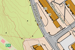Kartbilde fra WMS-tjeneste av avviket