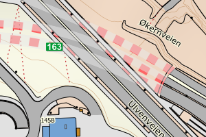 Kartbilde fra WMS-tjeneste av avviket