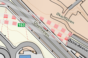 Kartbilde fra WMS-tjeneste av avviket