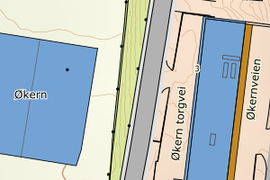 Kartbilde fra WMS-tjeneste av avviket