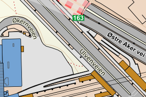 Kartbilde fra WMS-tjeneste av avviket