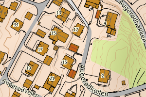 Kartbilde fra WMS-tjeneste av avviket