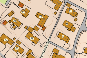 Kartbilde fra WMS-tjeneste av avviket