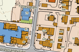 Kartbilde fra WMS-tjeneste av avviket
