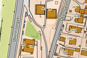 Kartbilde fra WMS-tjeneste av avviket